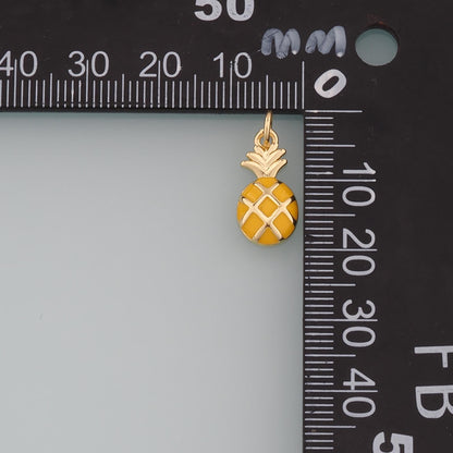 Gold Pineapple Charms,18K Gold Filled Pineapple Pendant,Enamel Fruit Charm Bracelet Necklace for DIY Jewelry Making Supply