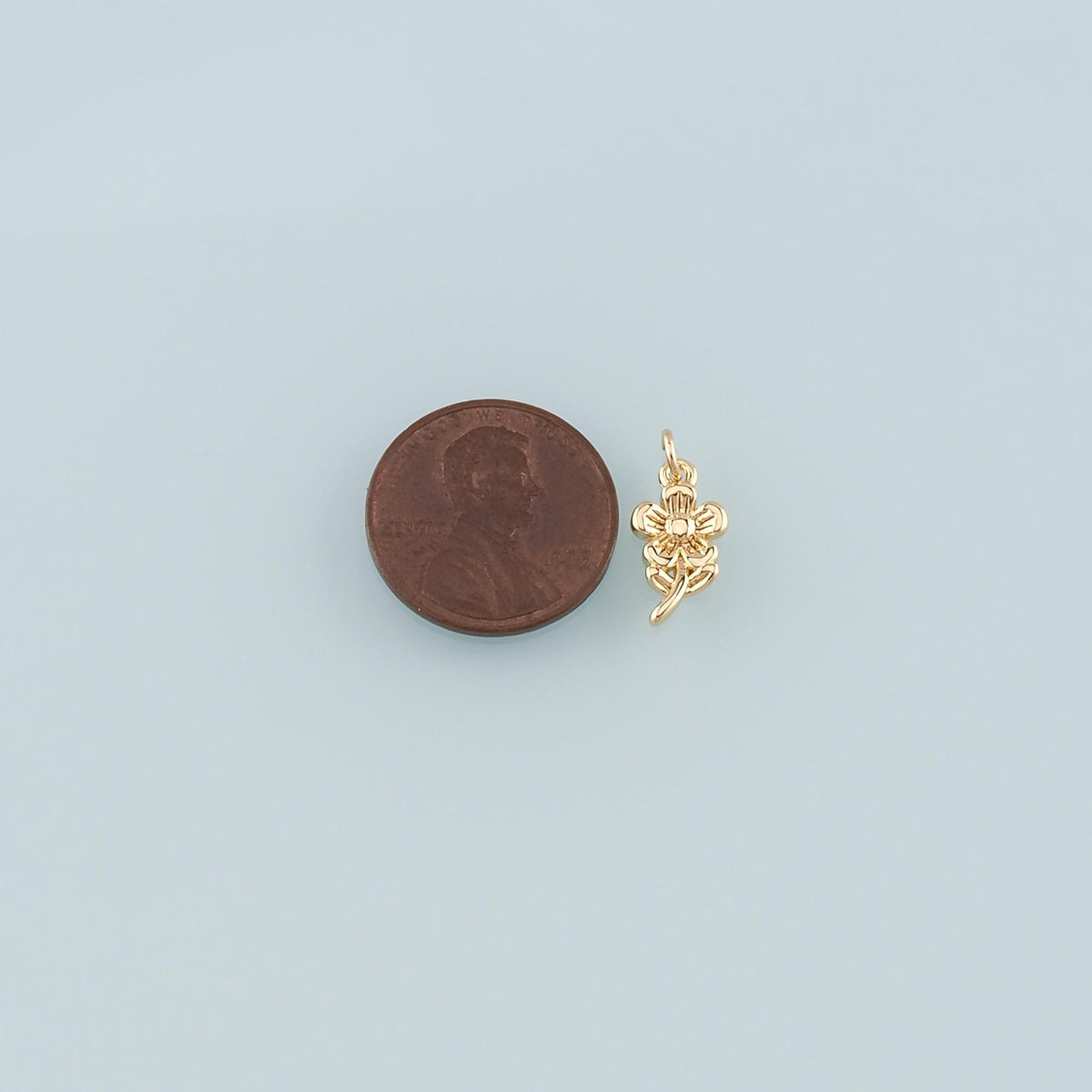 Gold Flower Charms,18K Gold Filled Flower Pendant,Flower Charm Bracelet Necklace for DIY Jewelry Making Supply