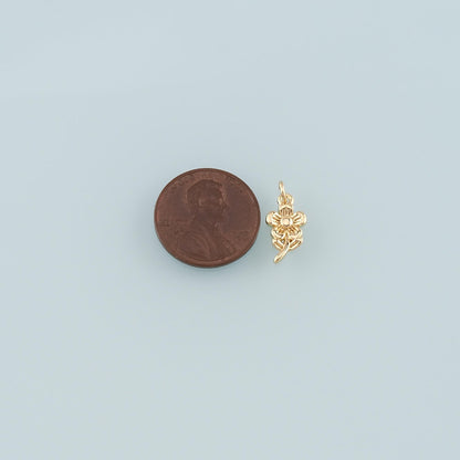 Gold Flower Charms,18K Gold Filled Flower Pendant,Flower Charm Bracelet Necklace for DIY Jewelry Making Supply