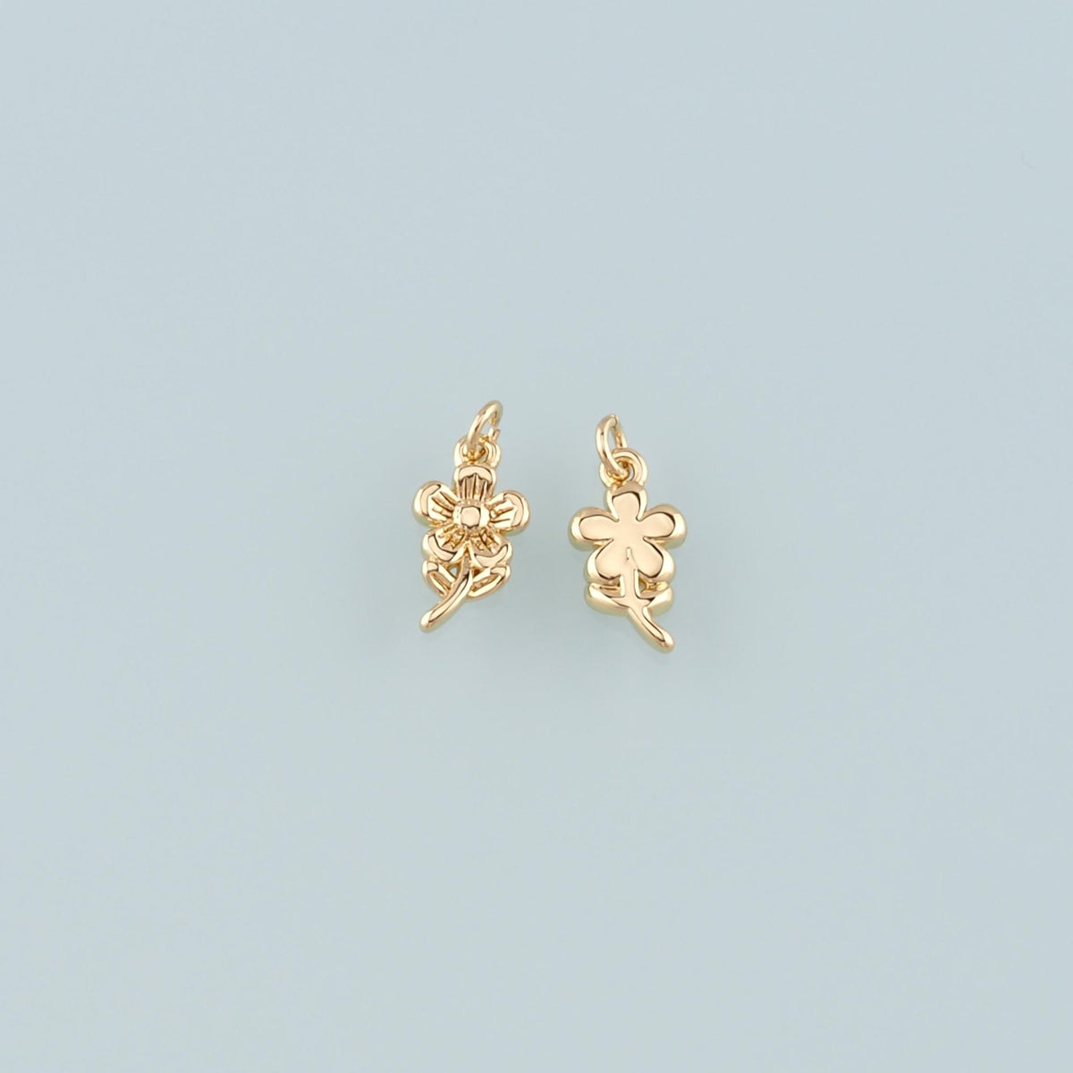 Gold Flower Charms,18K Gold Filled Flower Pendant,Flower Charm Bracelet Necklace for DIY Jewelry Making Supply