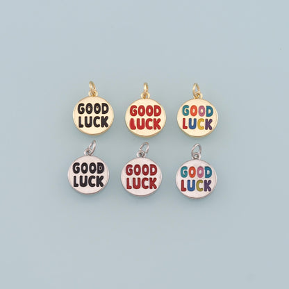 18K Gold Filled Hand Enamel Charm Pendant for Jewelry Making