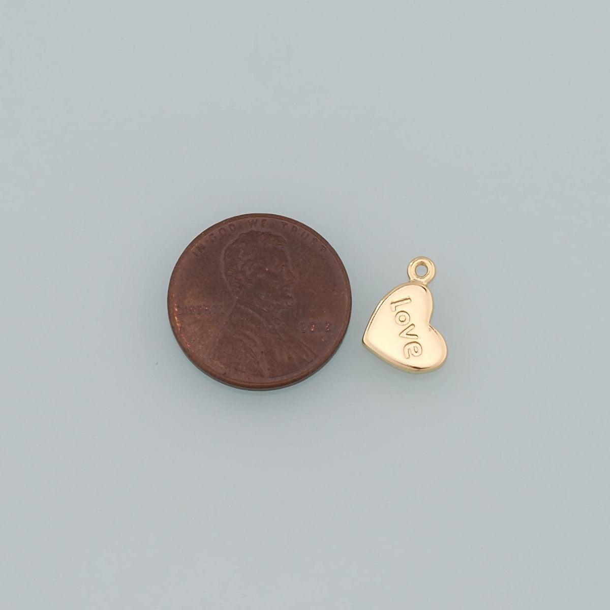 Gold Love Charms,18K Gold Filled Heart Pendant,Dainty Heart Charm Bracelet Necklace for DIY Jewelry Making Supply