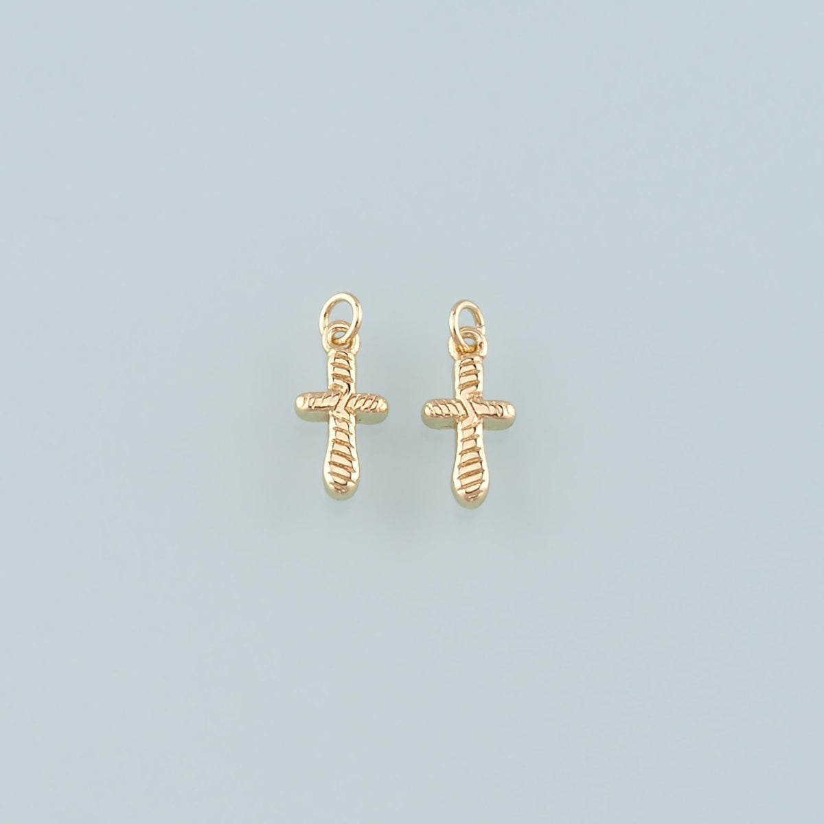 Gold Cross Charms,18K Gold Filled Cross Pendant,Religion Charm Bracelet Necklace for DIY Jewelry Making Supply