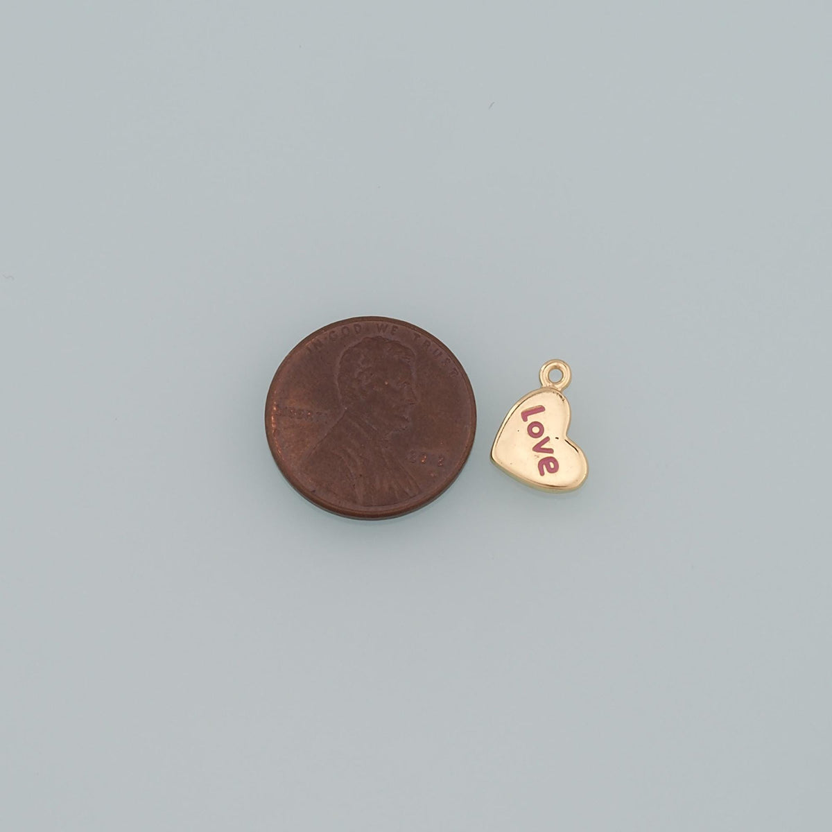18K Gold Filled Enamel Heart Charm Pendant for Jewelry Making