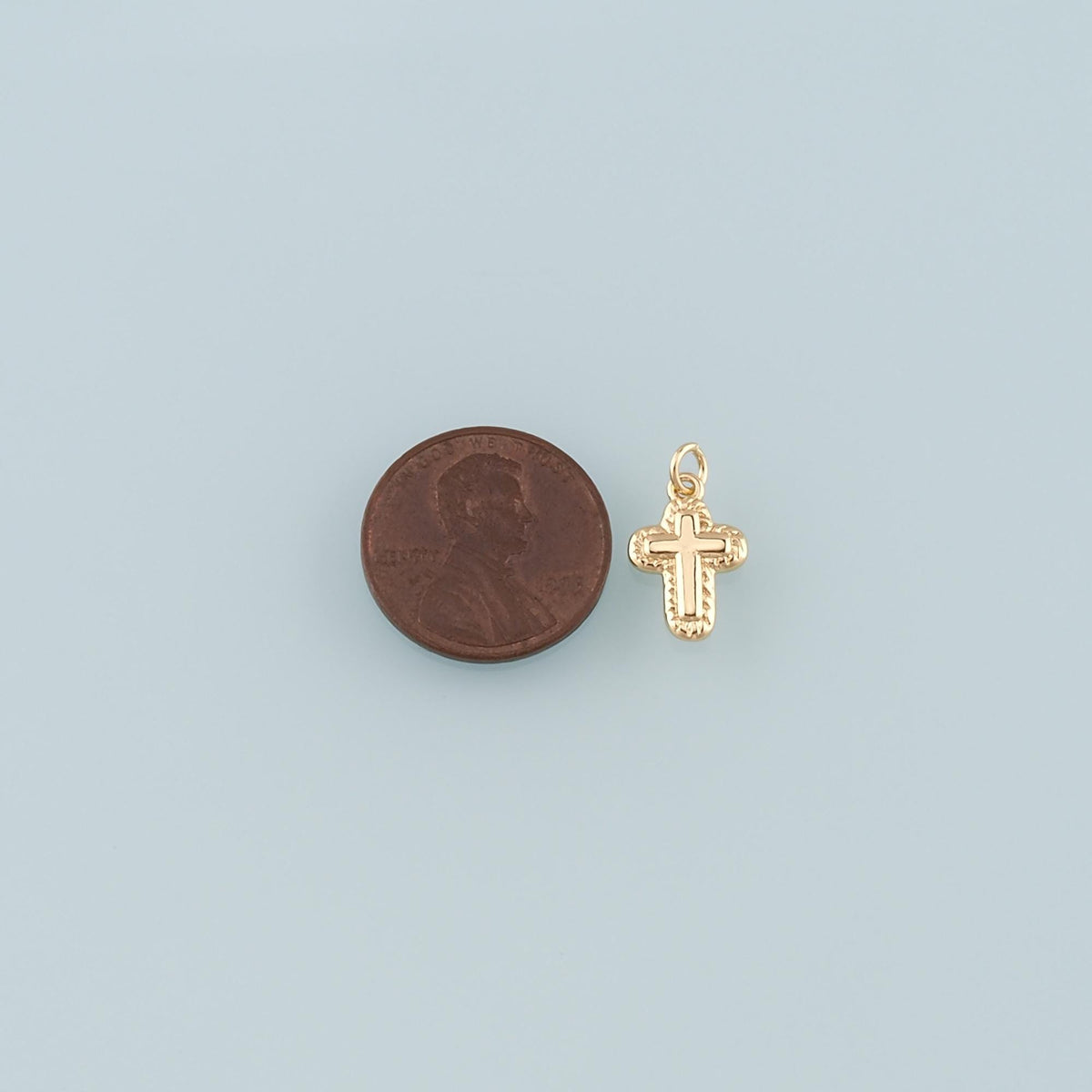 Gold Cross Charms,18K Gold Filled Cross Pendant,Religion Charm Bracelet Necklace for DIY Jewelry Making Supply