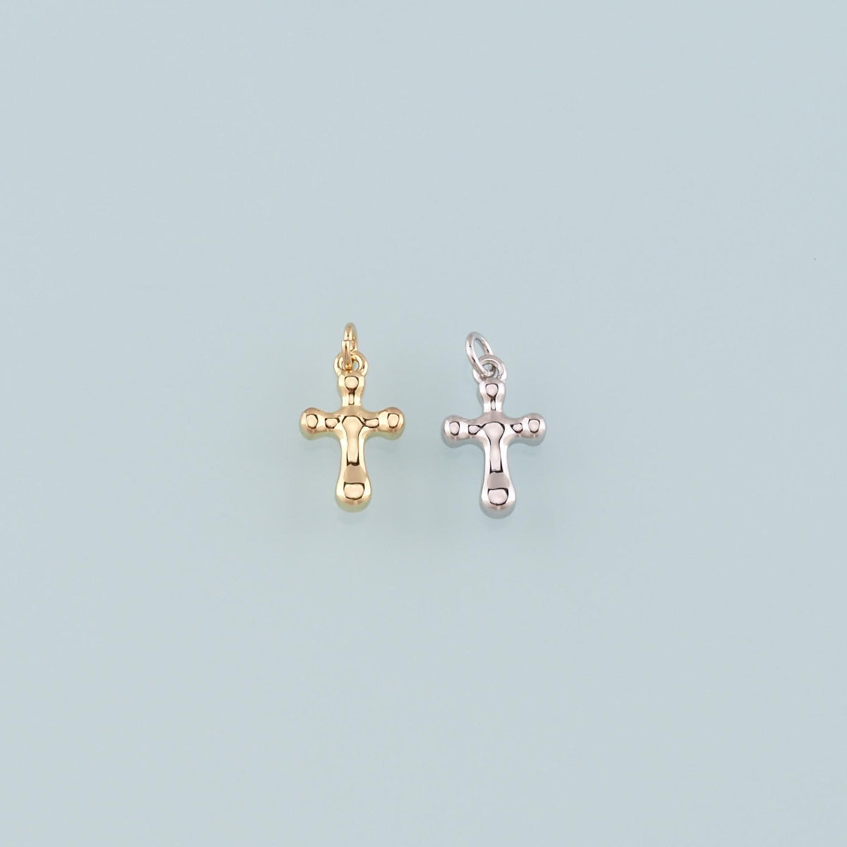 18K Gold Filled Cross Charm Pendant for Jewelry Making