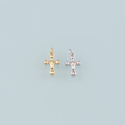 18K Gold Filled Cross Charm Pendant for Jewelry Making