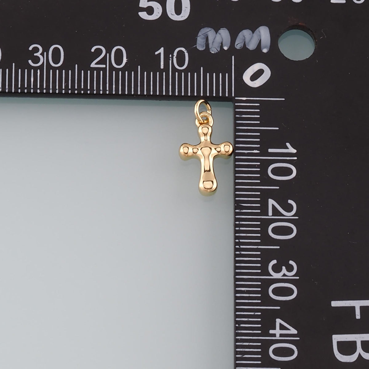 18K Gold Filled Cross Charm Pendant for Jewelry Making