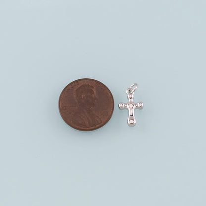 Gold Cross Charms,18K Gold Filled Cross Pendant,Religion Charm Bracelet Necklace for DIY Jewelry Making Supply