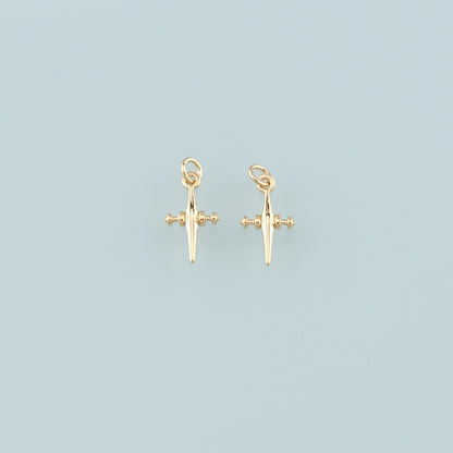 Gold Cross Charms,18K Gold Filled Cross Pendant,Religion Charm Bracelet Necklace for DIY Jewelry Making Supply