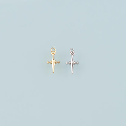 Gold Cross Charms,18K Gold Filled Cross Pendant,Religion Charm Bracelet Necklace for DIY Jewelry Making Supply