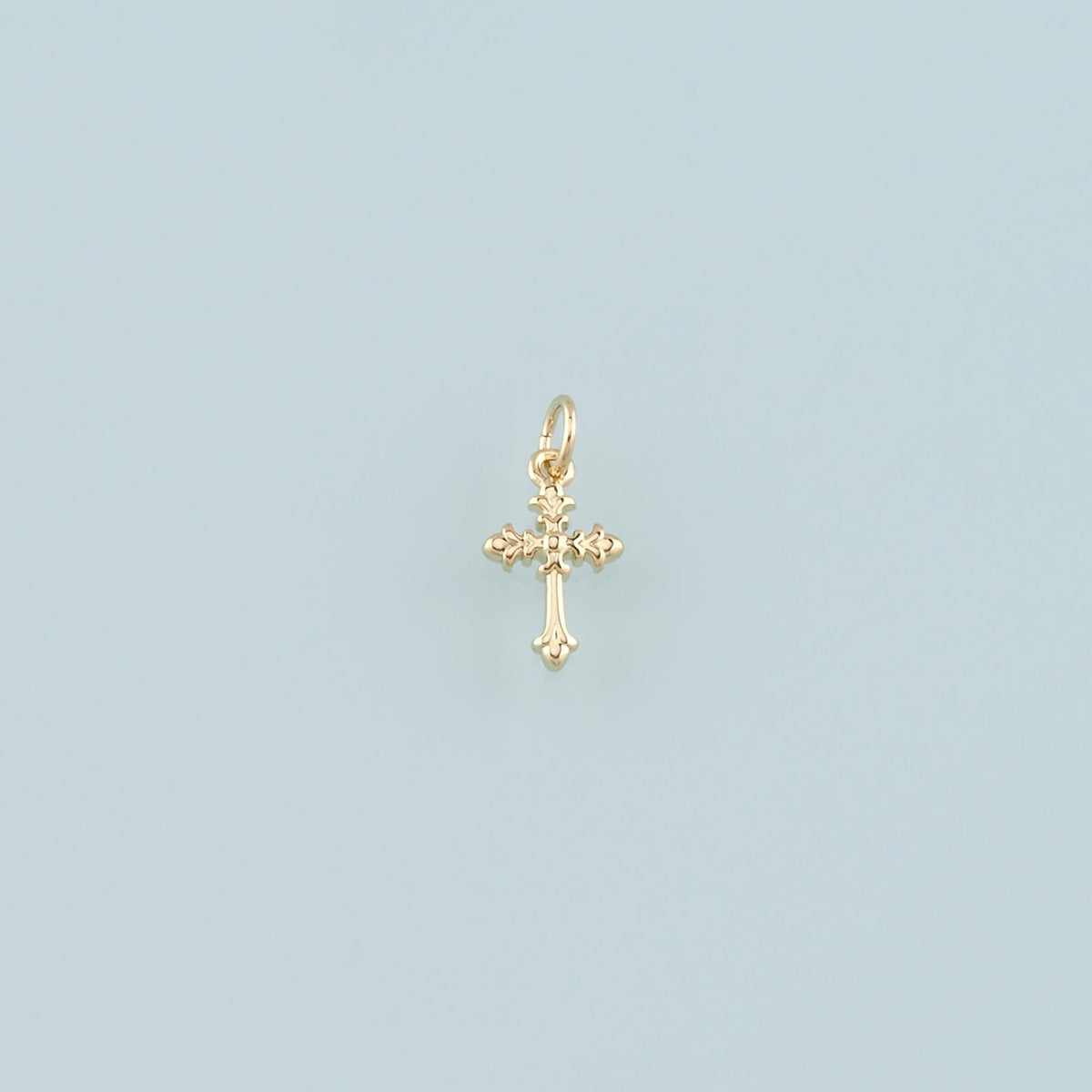 18K Gold Filled Cross Charm Pendant for Jewelry Making