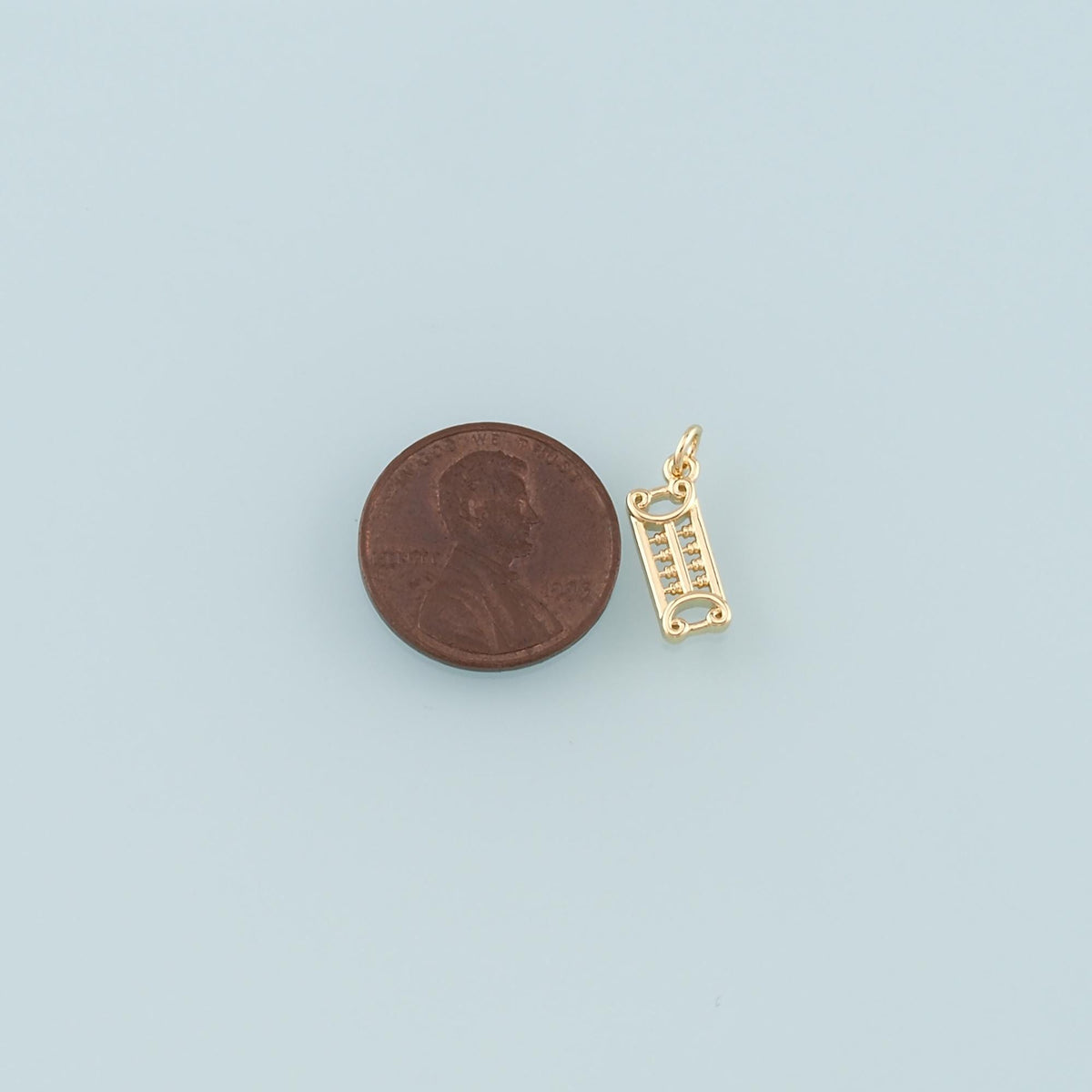 18K Gold Filled Abacus Pendant,Dainty Abacus Charm Bracelet Necklace for DIY Jewelry Making Supply