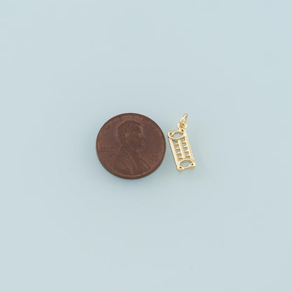18K Gold Filled Abacus Pendant,Dainty Abacus Charm Bracelet Necklace for DIY Jewelry Making Supply