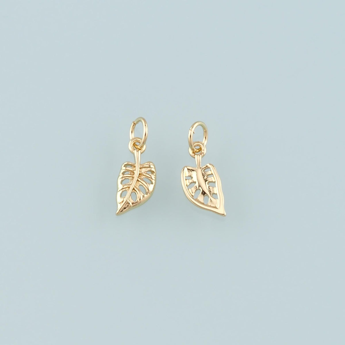 Gold Leaves Charm,18K Gold Filled Leaf Pendant,Leaf Charm Bracelet Necklace for DIY Jewelry Making Supply