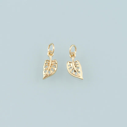 Gold Leaves Charm,18K Gold Filled Leaf Pendant,Leaf Charm Bracelet Necklace for DIY Jewelry Making Supply