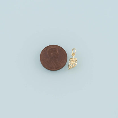 Gold Leaves Charm,18K Gold Filled Leaf Pendant,Leaf Charm Bracelet Necklace for DIY Jewelry Making Supply