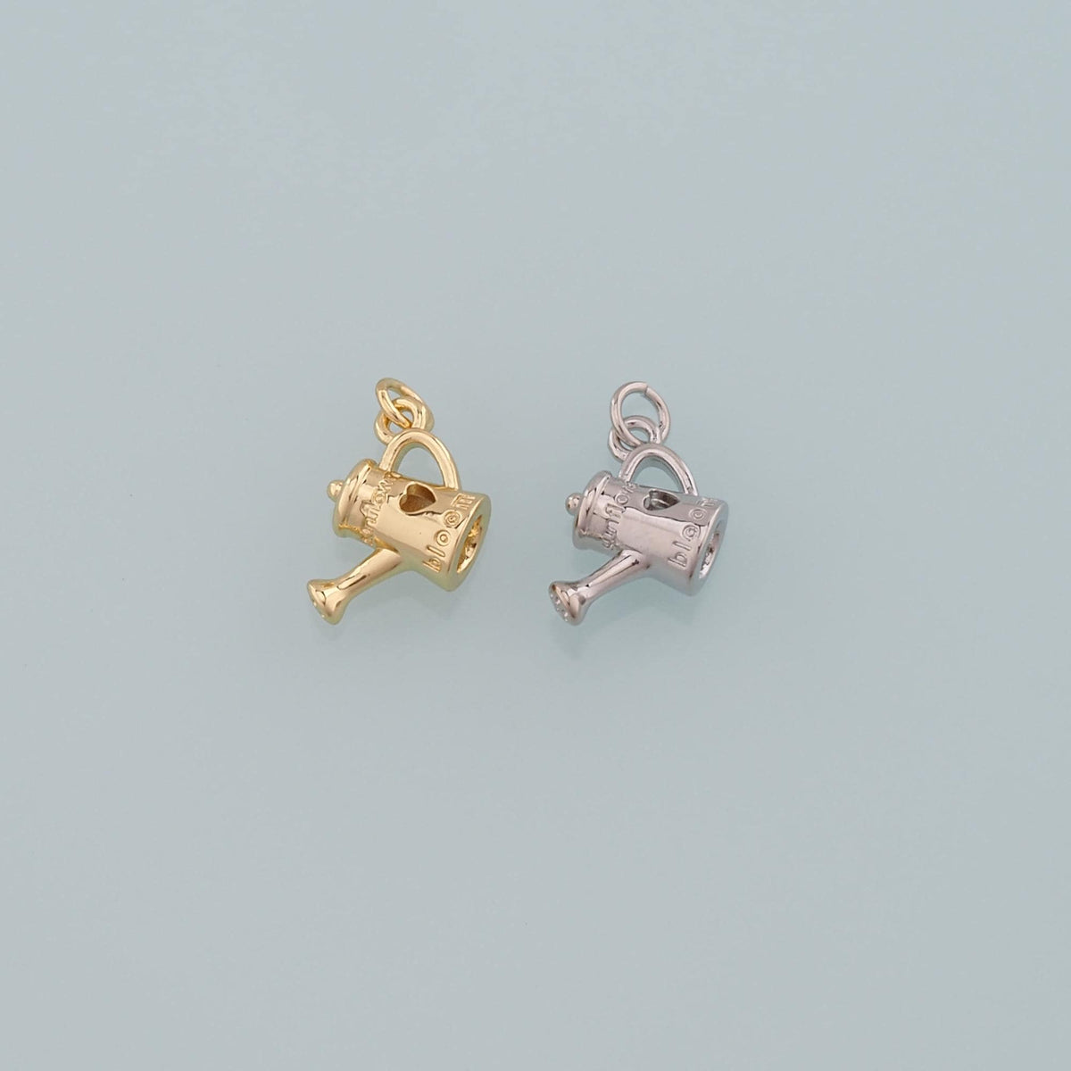 18K Gold Filled Watering Can Pendant,Dainty Watering Charm Bracelet Necklace for DIY Jewelry Making Supply