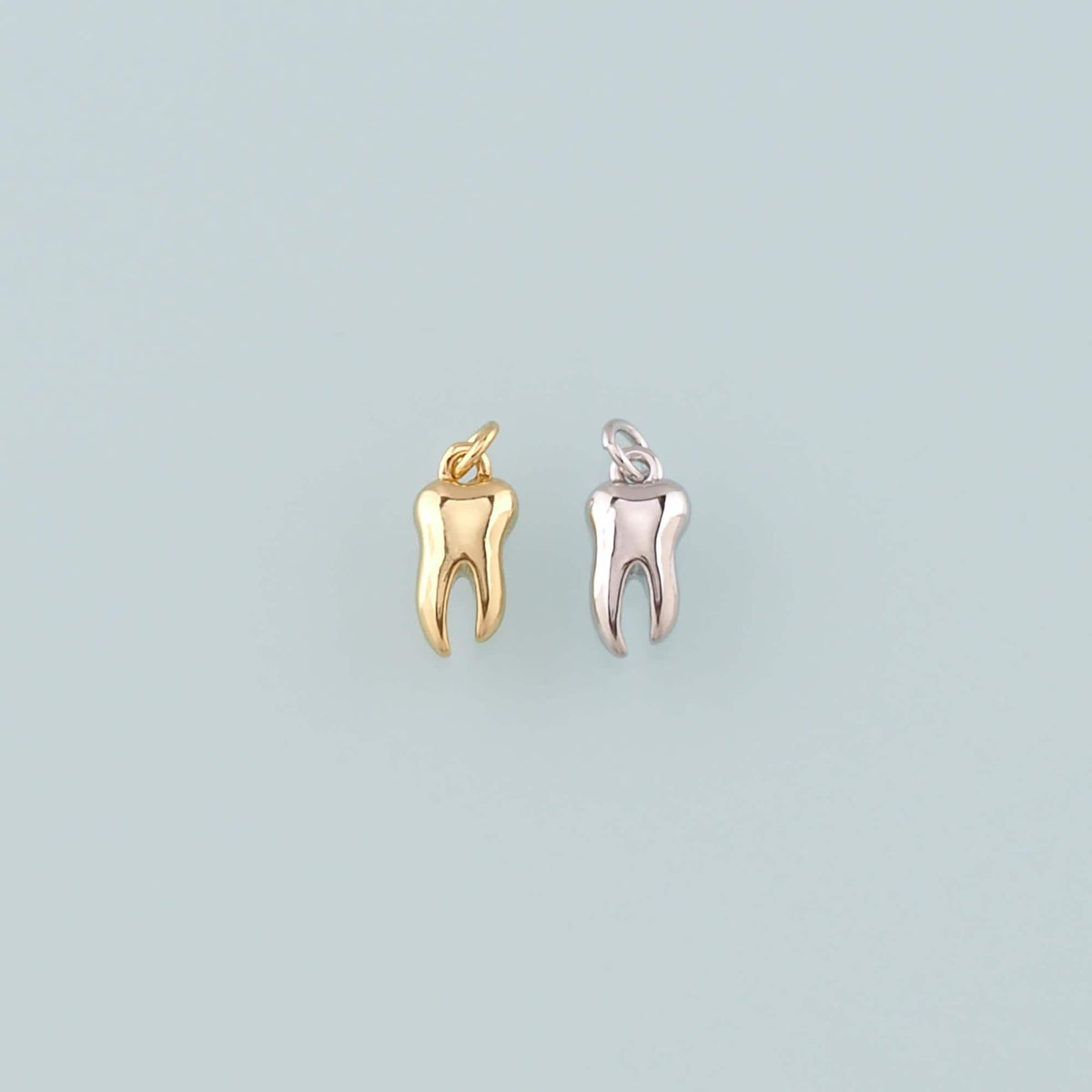 18K Gold Filled Teeth Pendant,Dainty Teeth Charm Bracelet Necklace for DIY Jewelry Making Supply