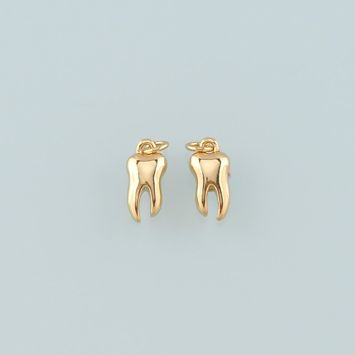 18K Gold Filled Teeth Pendant,Dainty Teeth Charm Bracelet Necklace for DIY Jewelry Making Supply