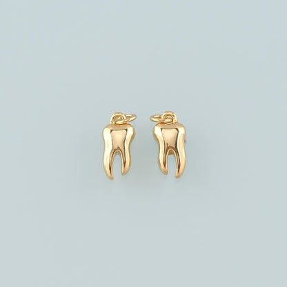 18K Gold Filled Teeth Pendant,Dainty Teeth Charm Bracelet Necklace for DIY Jewelry Making Supply