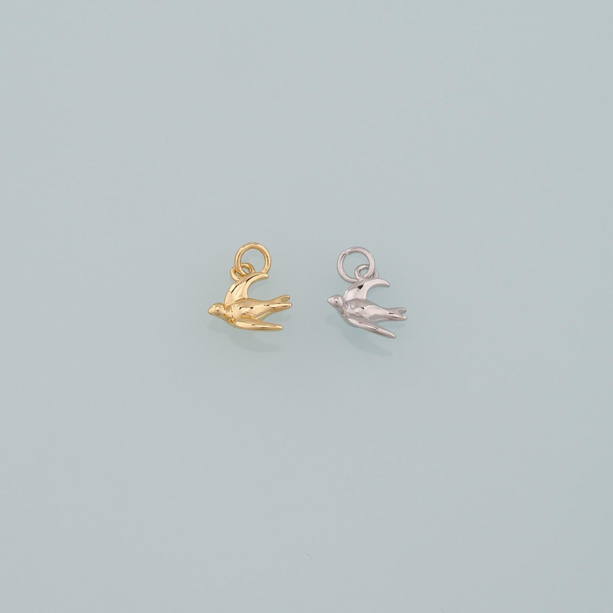 Gold Animal Charms,18K Gold Filled Bird Pendant,Bird Charm Bracelet Necklace for DIY Jewelry Making Supply