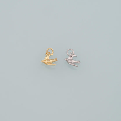 Gold Animal Charms,18K Gold Filled Bird Pendant,Bird Charm Bracelet Necklace for DIY Jewelry Making Supply