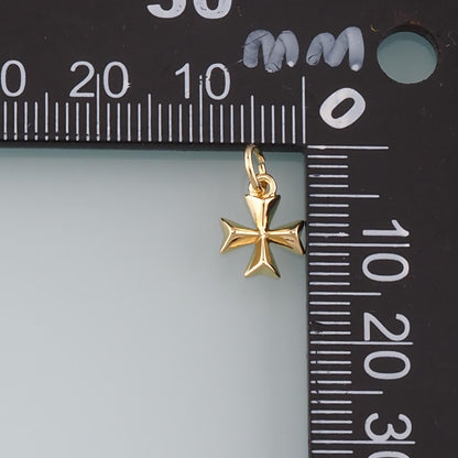 18K Gold Filled Cross Charm Pendant for Jewelry Making