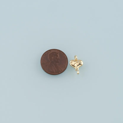 Gold Heart Charms,18K Gold Filled Heart Pendant,Dainty Heart Charm Bracelet Necklace for DIY Jewelry Making Supply