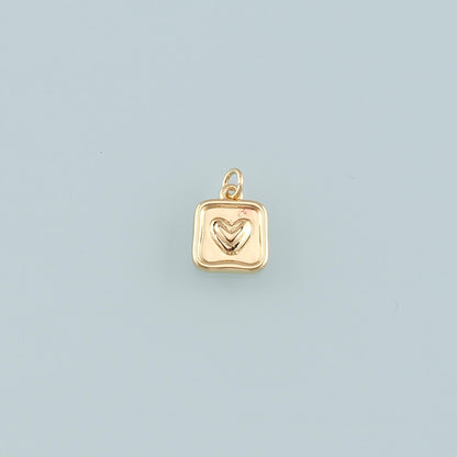 Gold Heart Charms,18K Gold Filled Heart Pendant,Dainty Heart Charm Bracelet Necklace for DIY Jewelry Making Supply