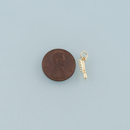18K Gold Filled Comb Pendant,Dainty Hairstylist Comb Charm Bracelet Necklace for DIY Jewelry Making Supply