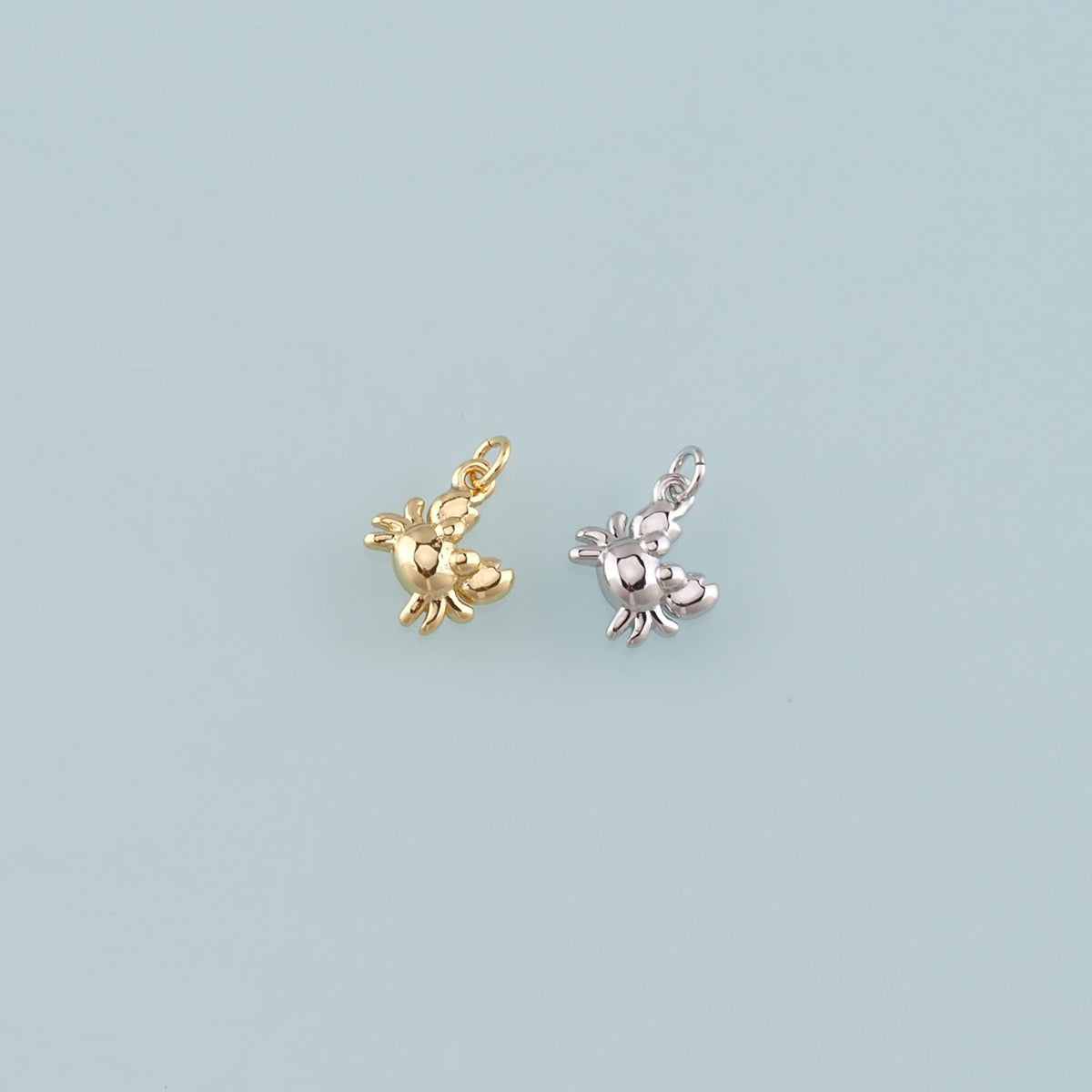 Gold Marine Life Charms,18K Gold Filled Crab Pendant,Crab Charms Bracelet Necklace for DIY Jewelry Making Supply