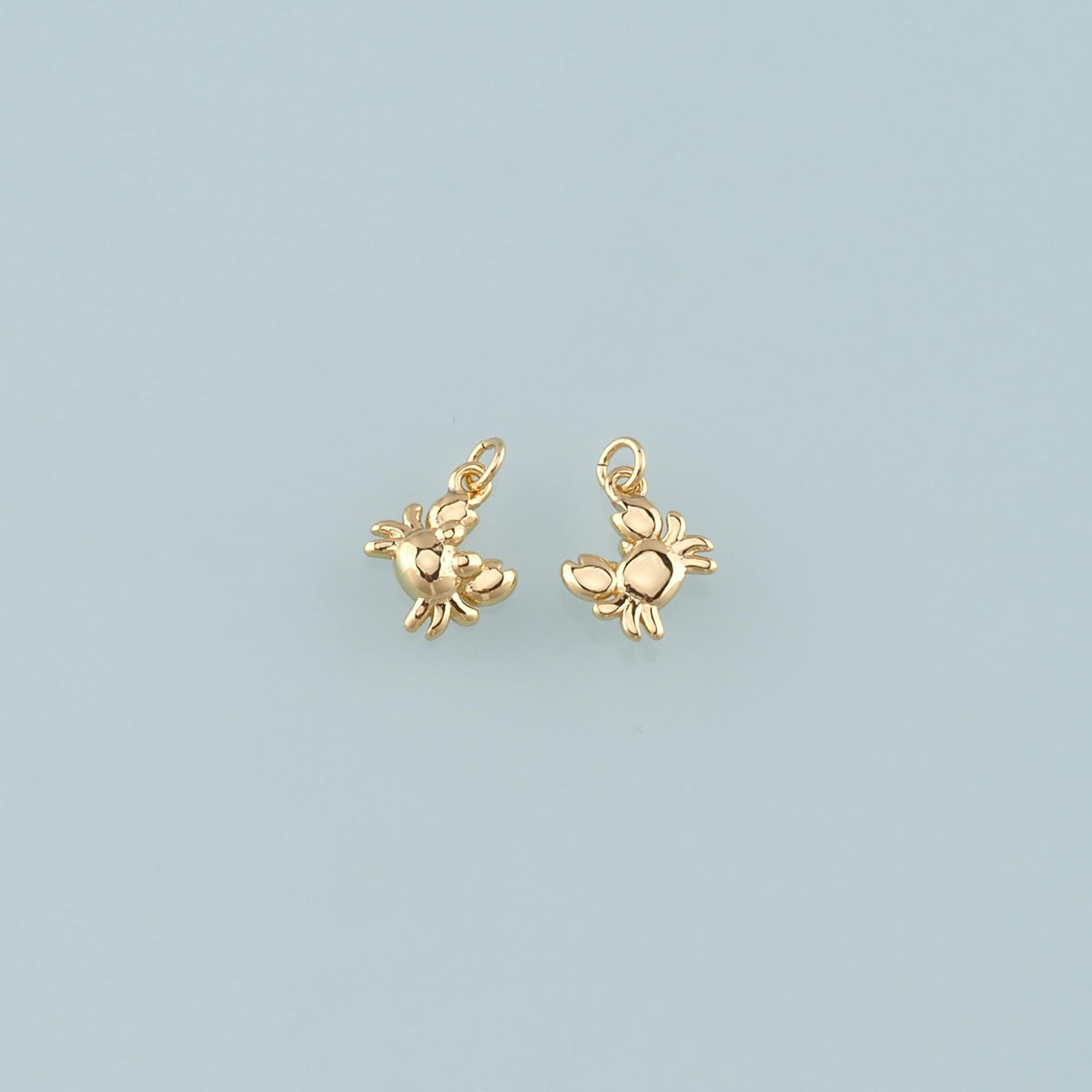 Gold Marine Life Charms,18K Gold Filled Crab Pendant,Crab Charms Bracelet Necklace for DIY Jewelry Making Supply