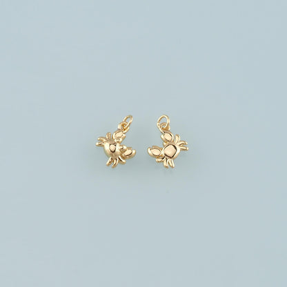 Gold Marine Life Charms,18K Gold Filled Crab Pendant,Crab Charms Bracelet Necklace for DIY Jewelry Making Supply