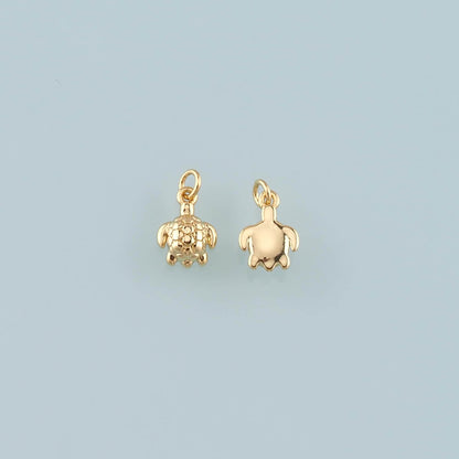 Gold Ocean Charms,18K Gold Filled Turtle Pendant,Turtle Charm Bracelet Necklace for DIY Jewelry Making Supply