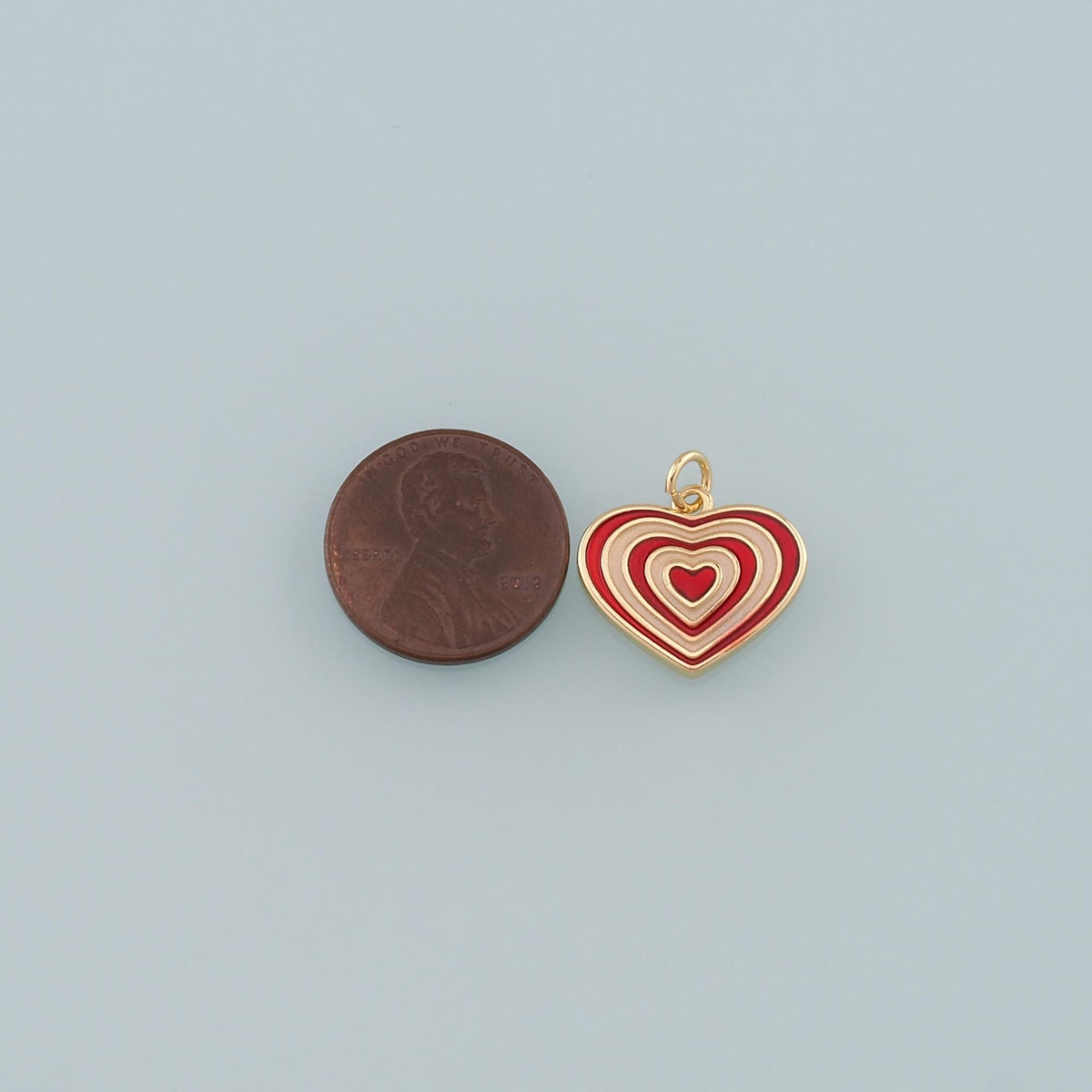 18K Gold Filled Enamel Heart Charm Pendant for Jewelry Making