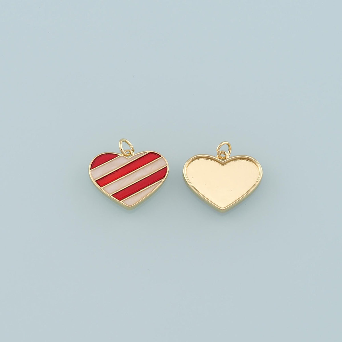 Gold Heart Charms,18K Gold Filled Heart Pendant,Enamel Heart Charm Bracelet Necklace for DIY Jewelry Making Supply