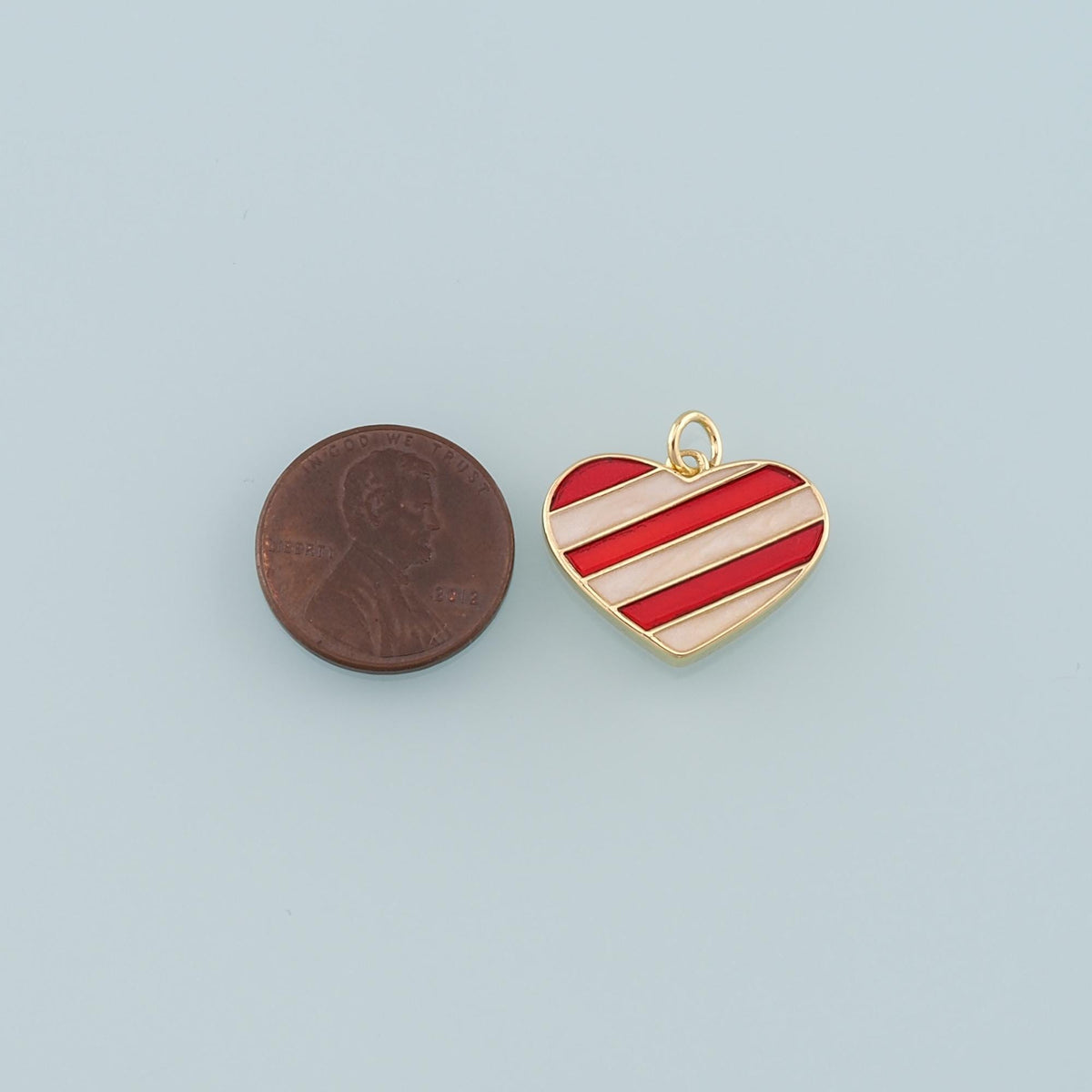 Gold Heart Charms,18K Gold Filled Heart Pendant,Enamel Heart Charm Bracelet Necklace for DIY Jewelry Making Supply