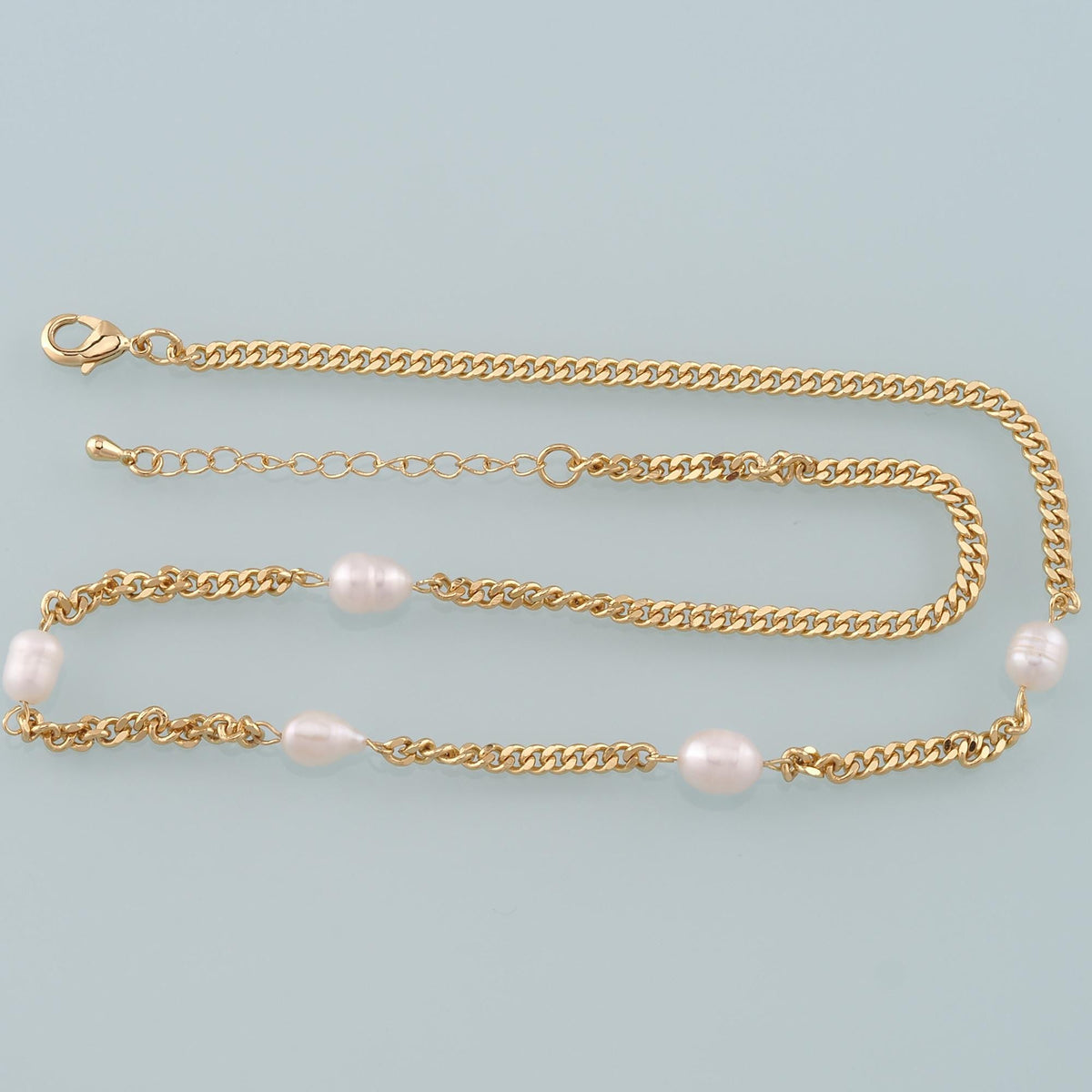 18K Gold Filled Pearl Curb Chain 2 in for Jewelry Making