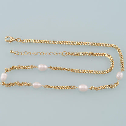 18K Gold Filled Pearl Curb Chain 2 in for Jewelry Making