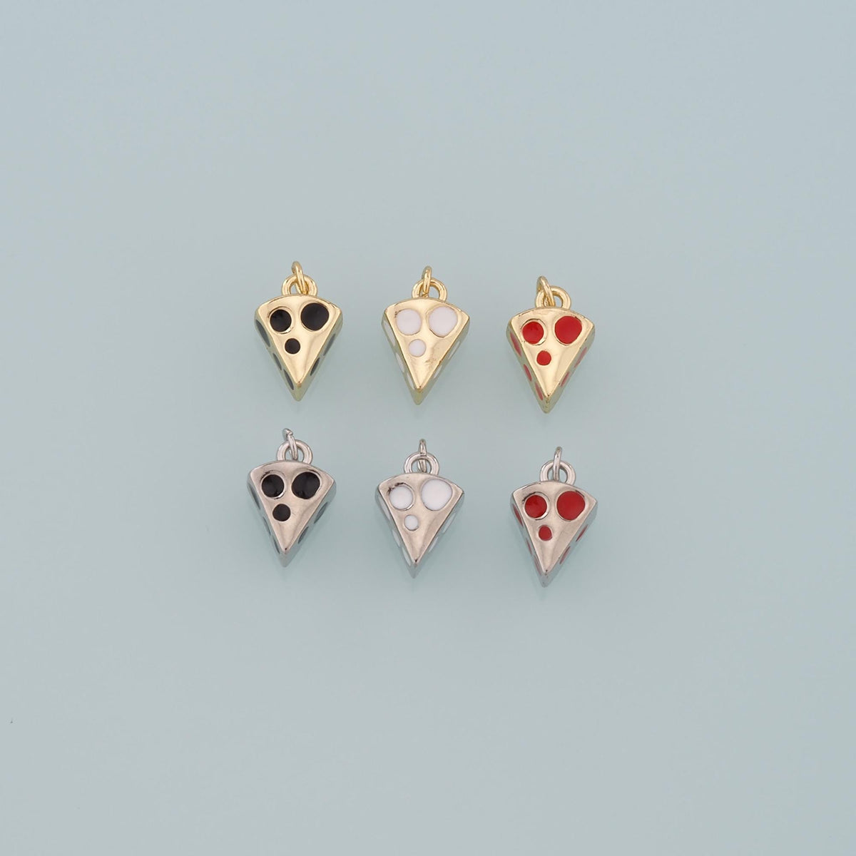 Gold Food Charms,18K Gold Filled Cheese Pendant,Enamel Cheese Charm Bracelet Necklace for DIY Jewelry Making Supply