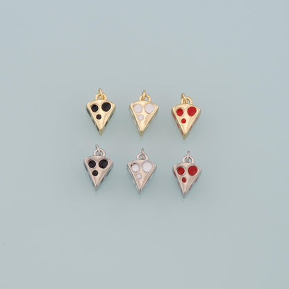 Gold Food Charms,18K Gold Filled Cheese Pendant,Enamel Cheese Charm Bracelet Necklace for DIY Jewelry Making Supply