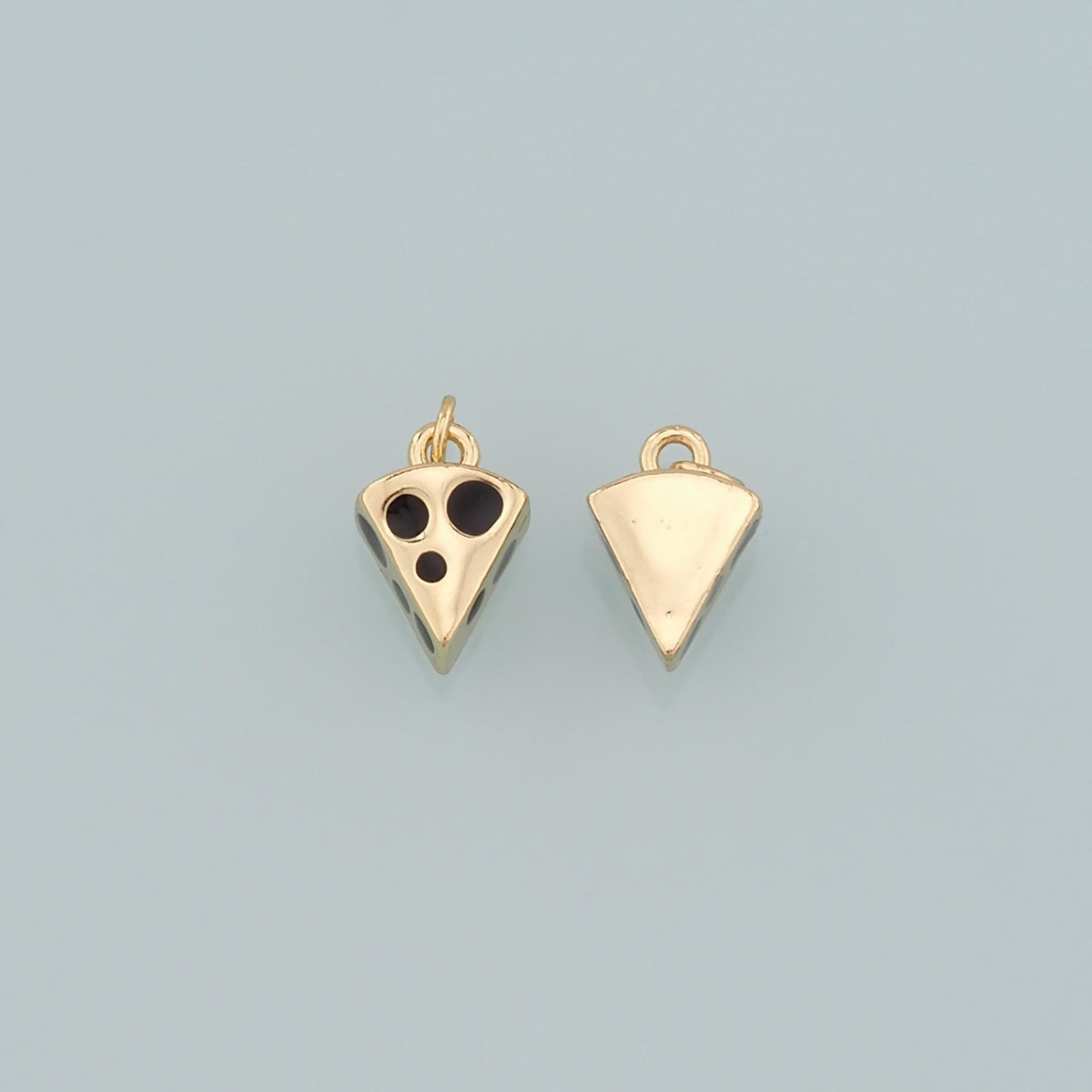 Gold Food Charms,18K Gold Filled Cheese Pendant,Enamel Cheese Charm Bracelet Necklace for DIY Jewelry Making Supply