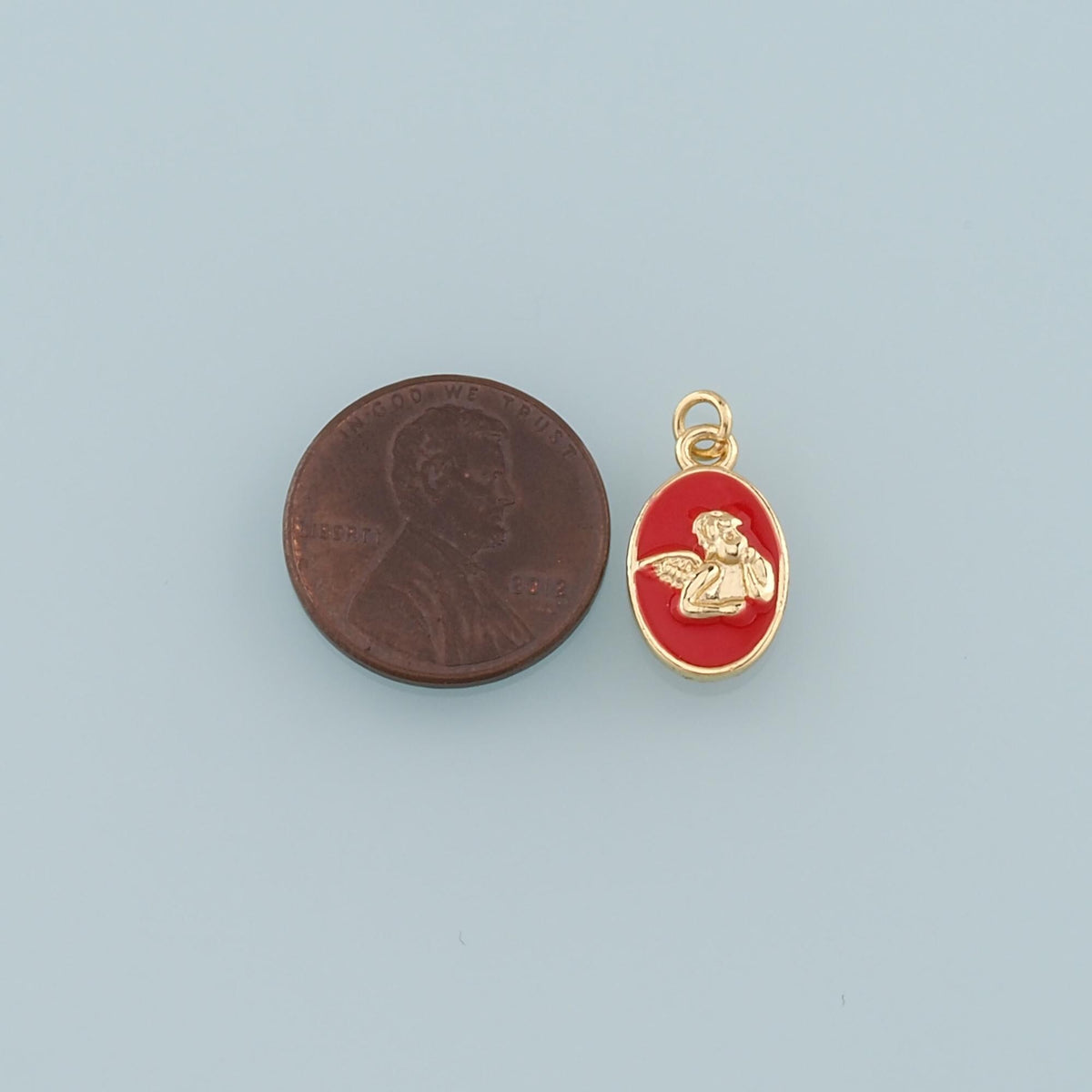 18K Gold Filled Enamel Angel Charm Pendant for Jewelry Making
