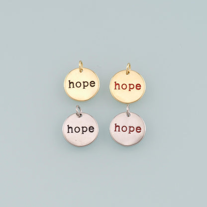 Gold letter Charms,18K Gold Filled Hope Pendant,Enamel Hope Charm Bracelet Necklace for DIY Jewelry Making Supply