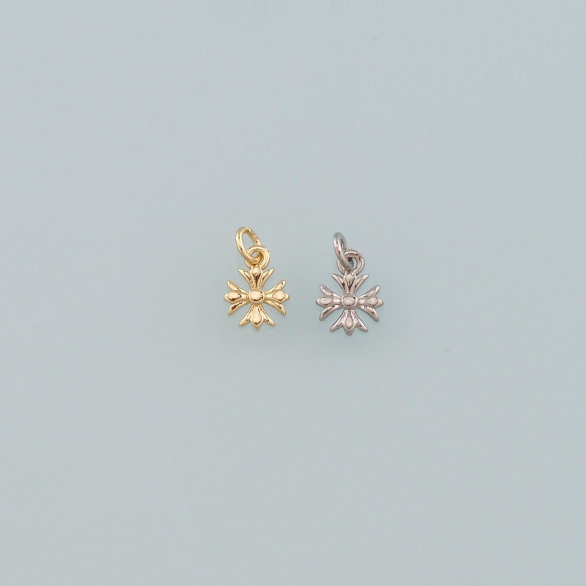 Gold Cross Charms,18K Gold Filled Cross Pendant,Religion Charm Bracelet Necklace for DIY Jewelry Making Supply