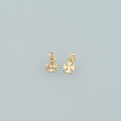 Gold Cross Charms,18K Gold Filled Cross Pendant,Religion Charm Bracelet Necklace for DIY Jewelry Making Supply