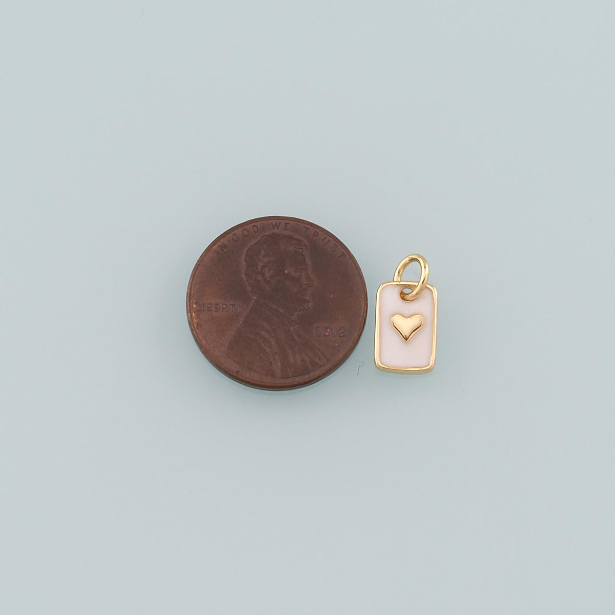 18K Gold Filled Heart Enamel Charm Pendant for Jewelry Making