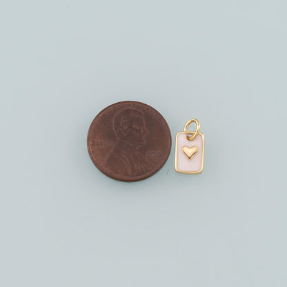 18K Gold Filled Heart Enamel Charm Pendant for Jewelry Making