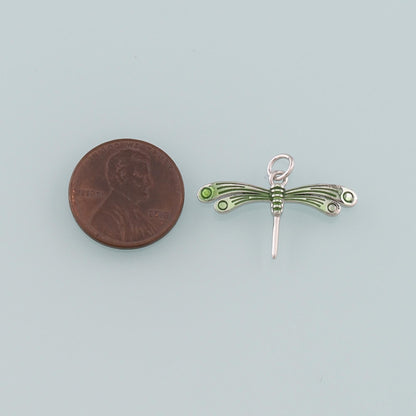 18K Gold Filled Dragonfly Enamel Charm Pendant for Jewelry Making